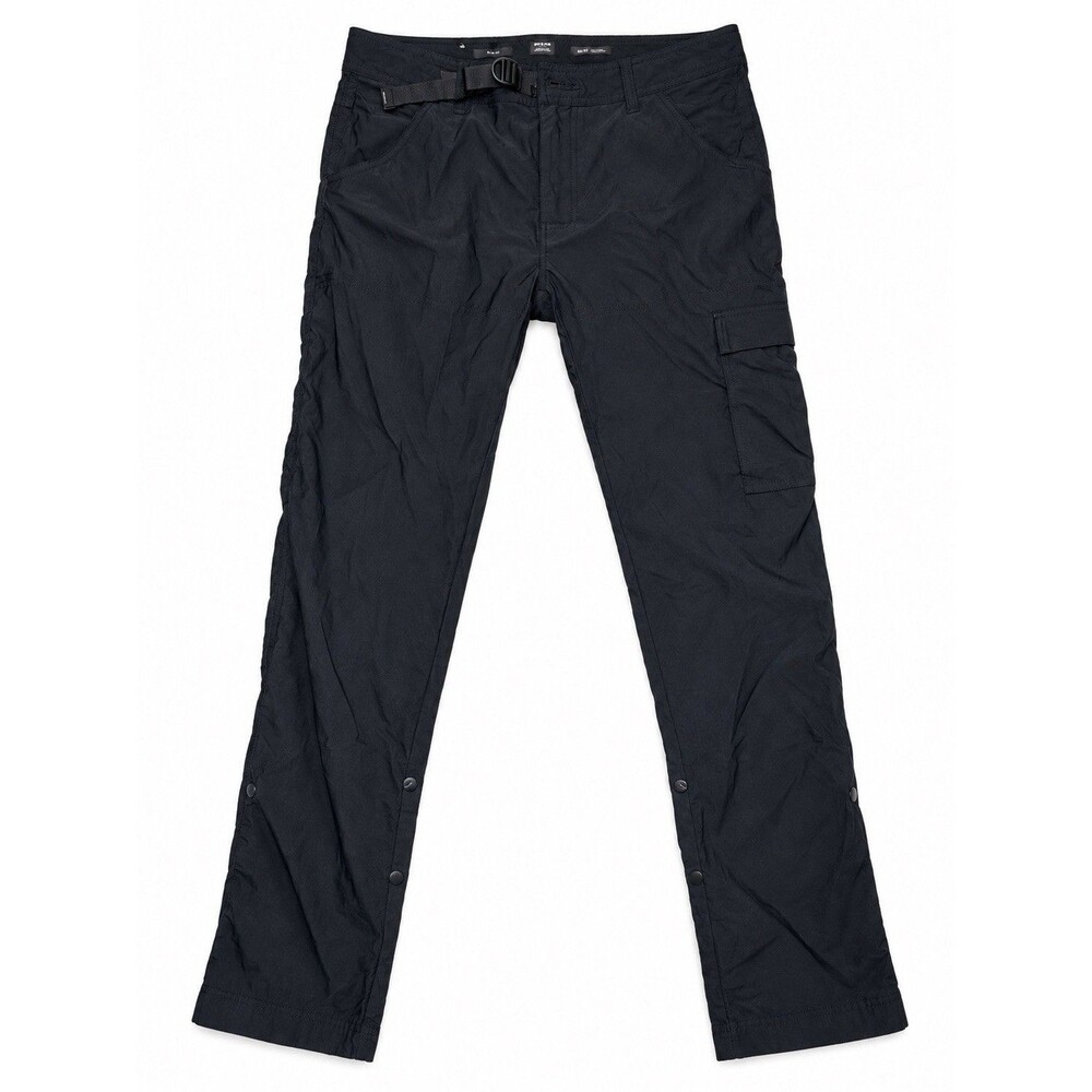 prAna Stretch Zion Slim Hiking Cargo Pants Mens 32x32 Black Belted Gorpcore